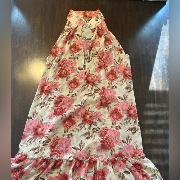 Ivory and pink floral print dress - Picture 1 of 3